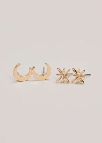 Phase Eight Star And Moon Stud Set Jewellery Gold USA | 3978501-UR